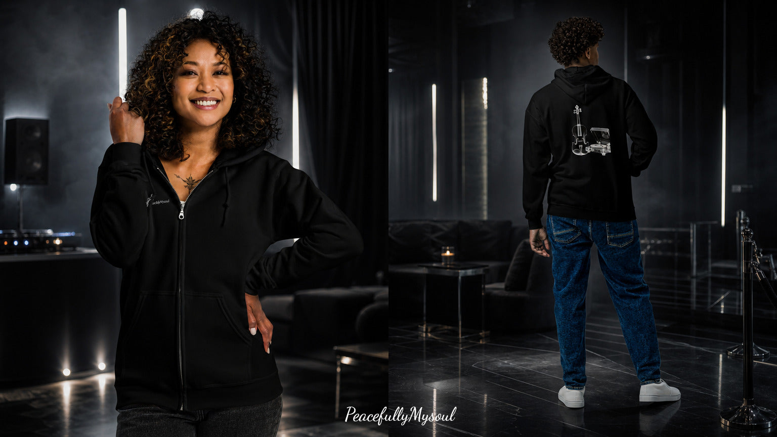 PeacefullyMysoul – Cinematic Apparel Zip Hoodie